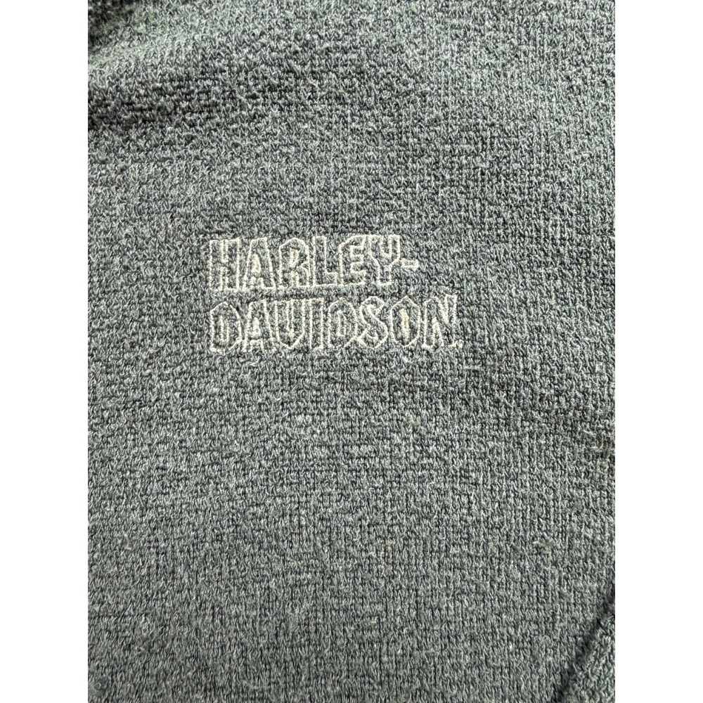 Vintage Harley Davidson Mens XL Green Textured Knit Long Sleeve Pullover Shirt - Picture 3 of 6
